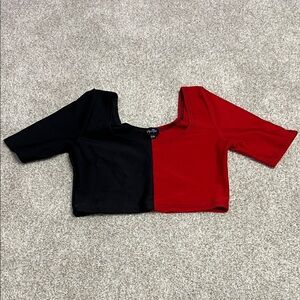 Molitop Black and Red Crop Top